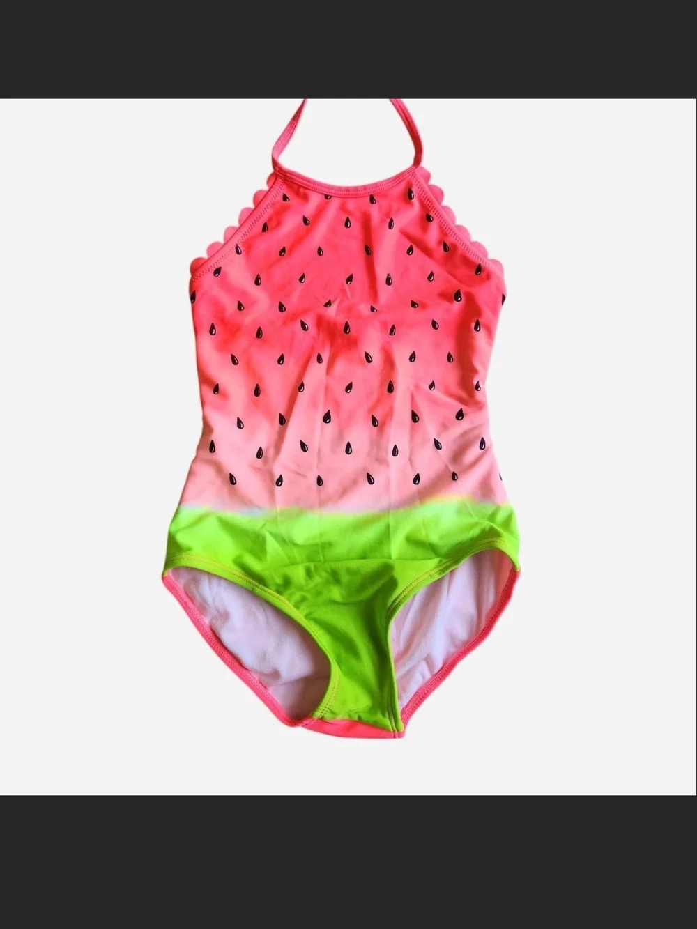 Cat & Jack Bright Pink and Neon Green Girls One-Piece Swim